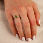 0,05 ct Pırlanta – 0,92 ct Yeşil Topaz Pırlanta Yüzük - Nur Kuyumculuk