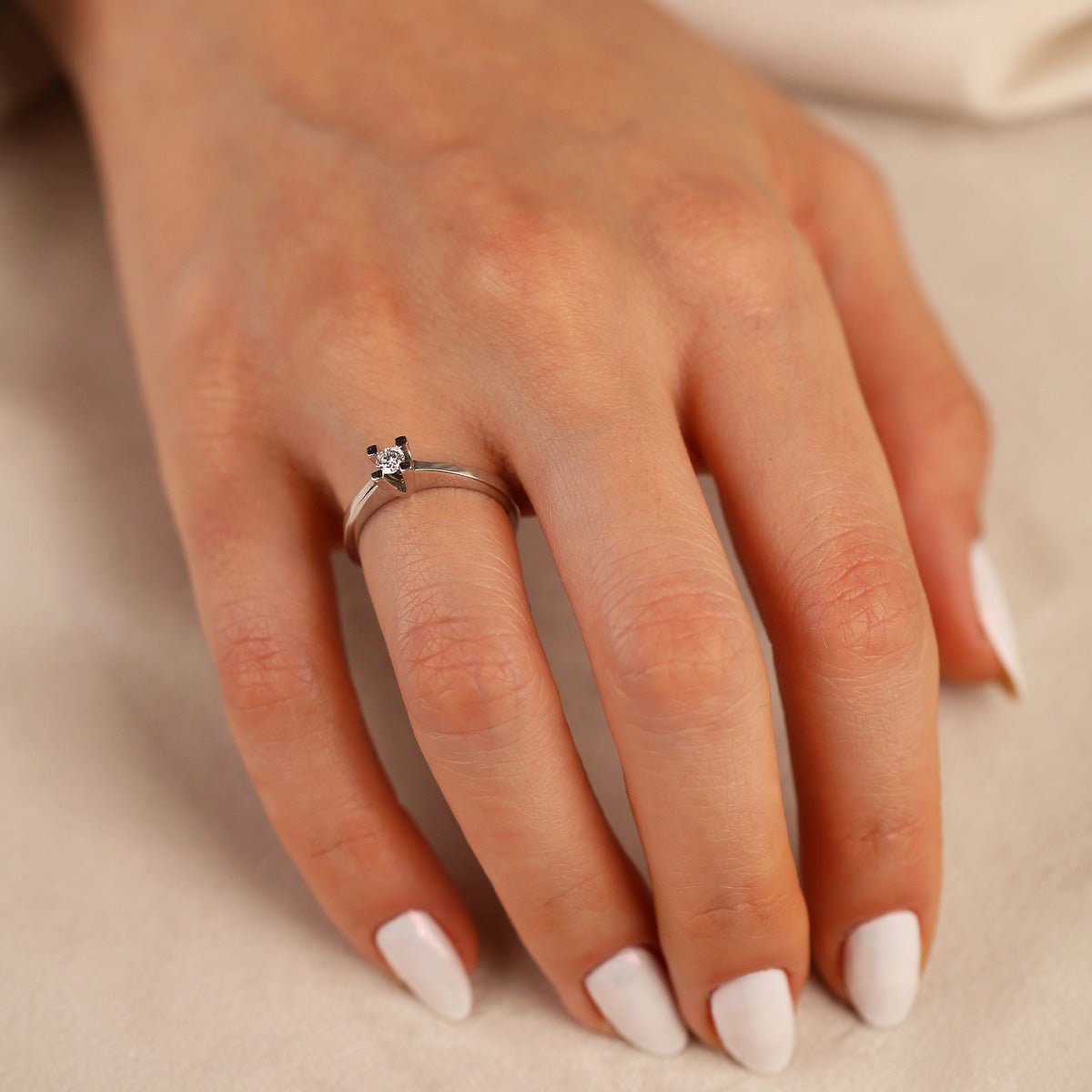 0,15 Karat Tektaş Pırlanta Yüzük - Nur Kuyumculuk