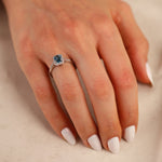 0,16 Karat Pırlanta – 1,40 Karat Mavi Topaz Pırlanta Yüzük - Nur Kuyumculuk
