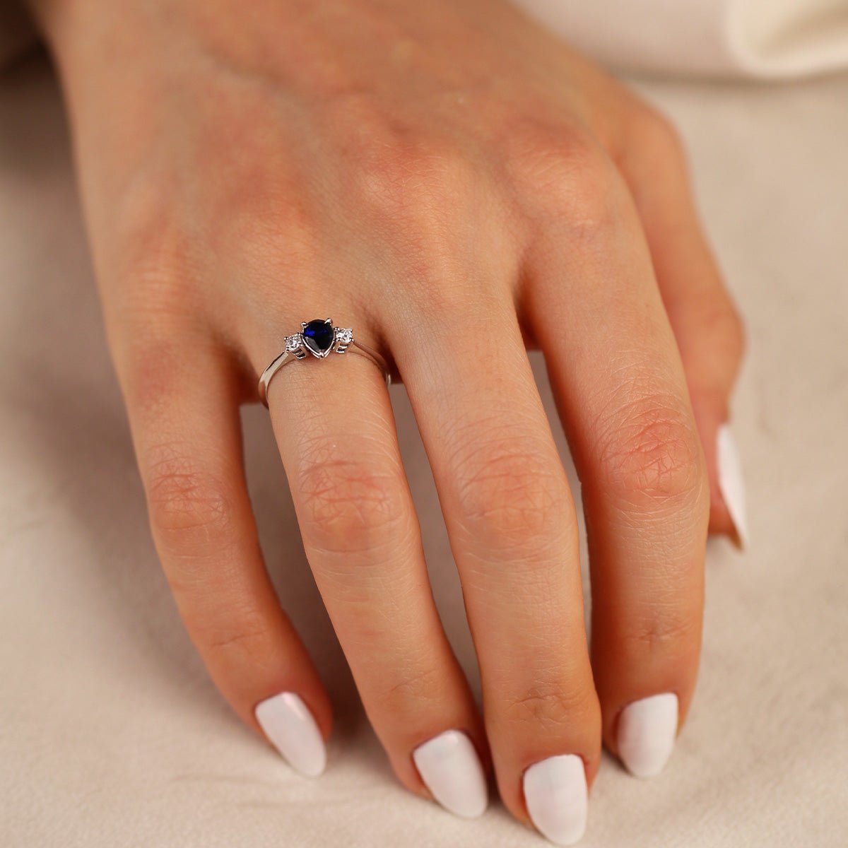 0,43 Karat Safir 0,12 Karat Pırlanta Yüzük - Nur Kuyumculuk