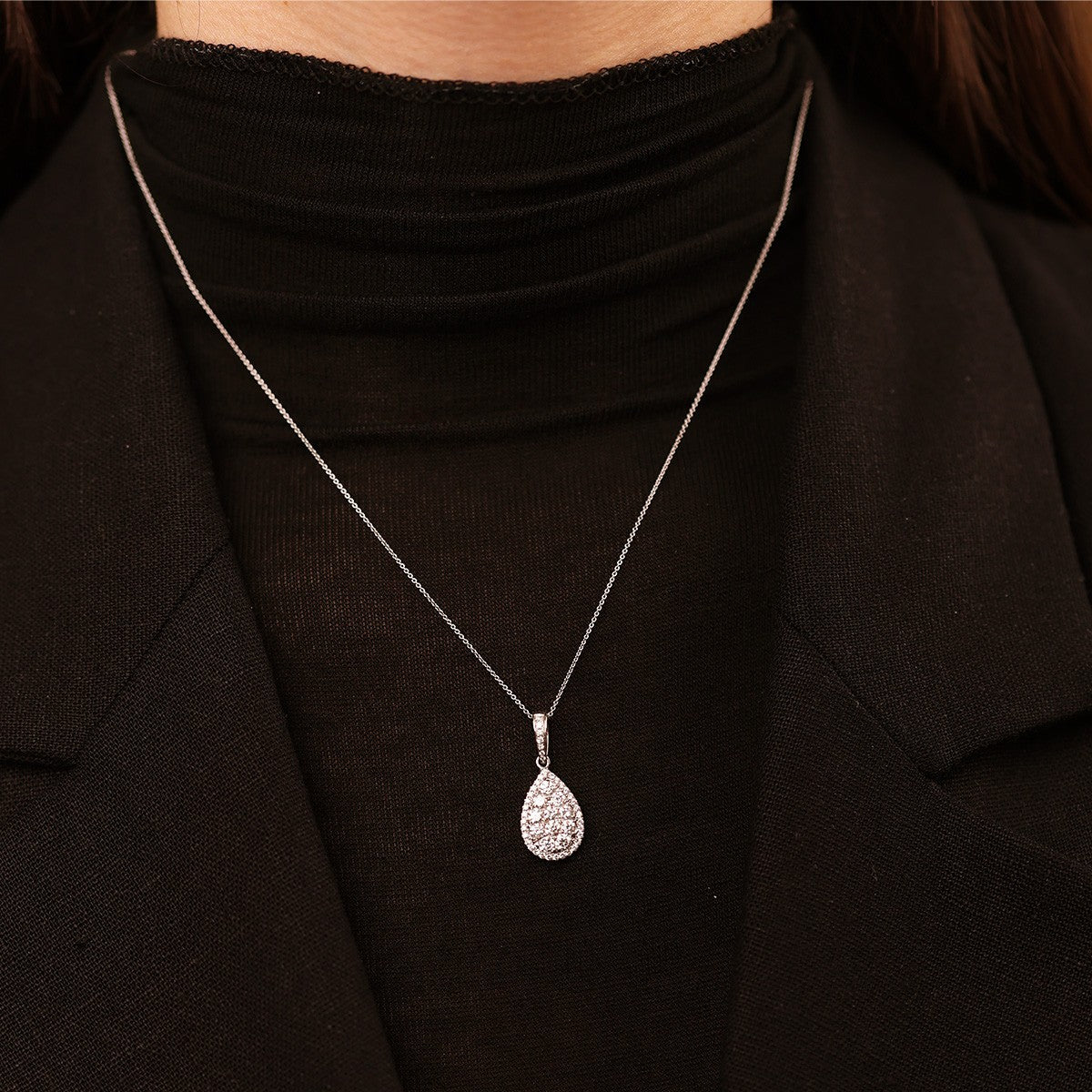 0,58 Karat Su Damlası Pırlanta Kolye - Nur Kuyumculuk