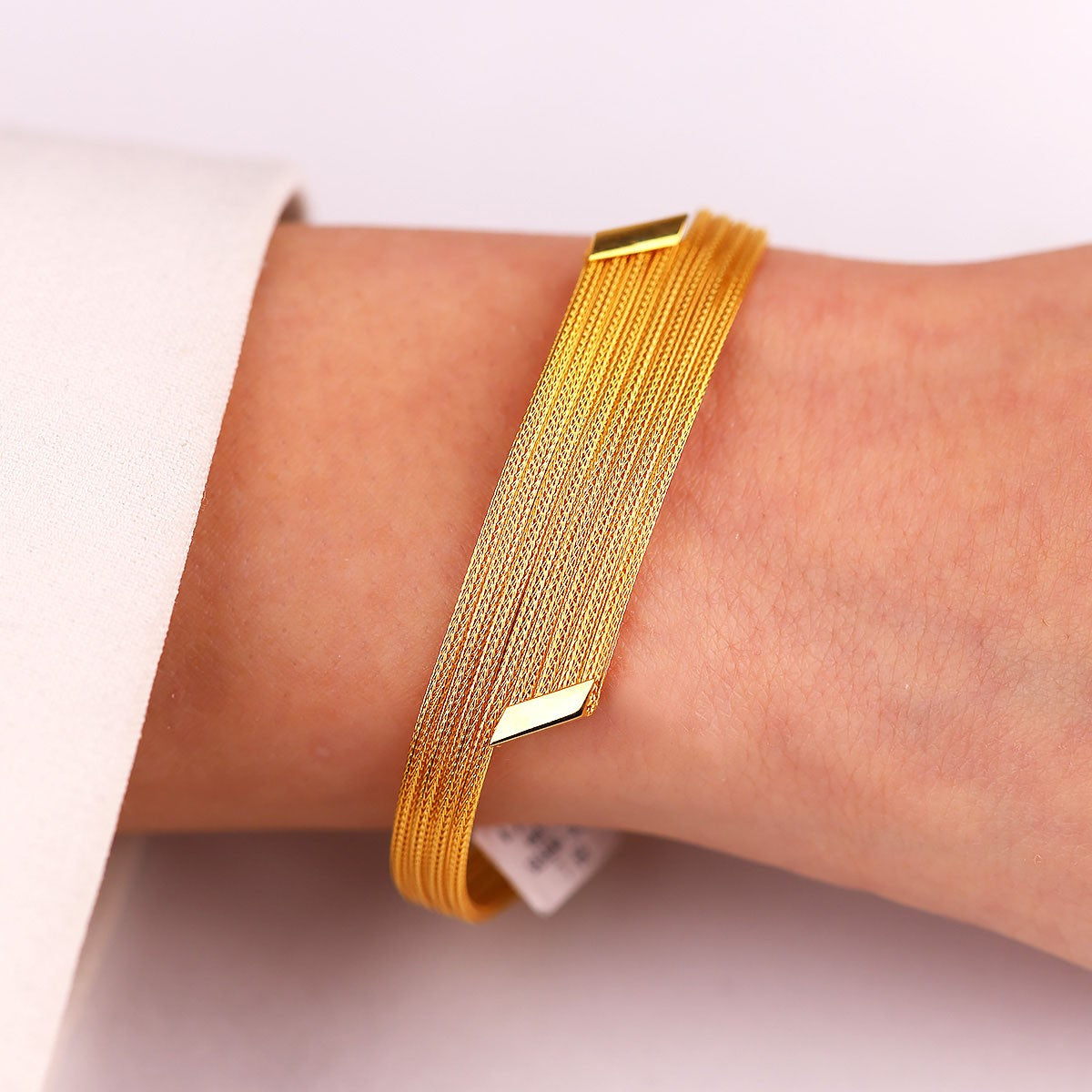 Kalze Modern Tasarım 14 Ayar Altın Bileklik