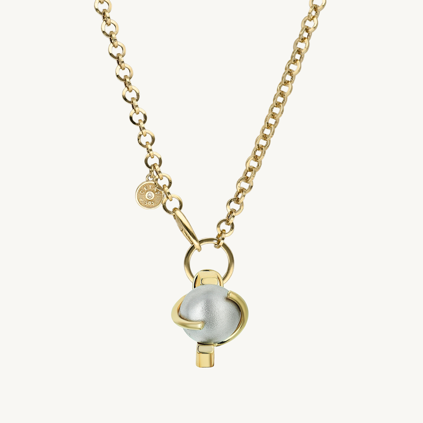 Cetaş Eterna İnci Detaylı 14 Ayar Altın Kolye