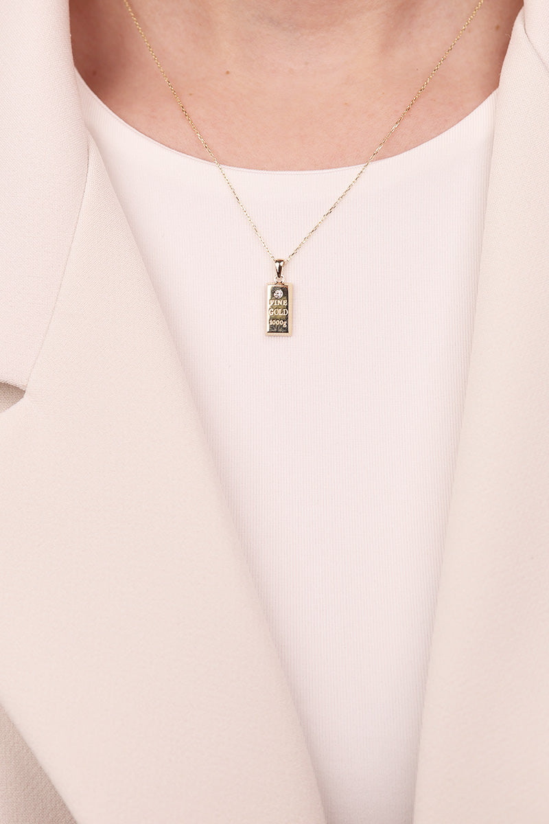 Cetaş Sarı Taşlı Kapl Temalı 14 Ayar Altın Kolye