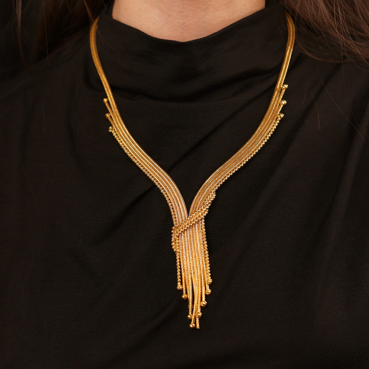 Kalze 14 Ayar Altın Set Kolye