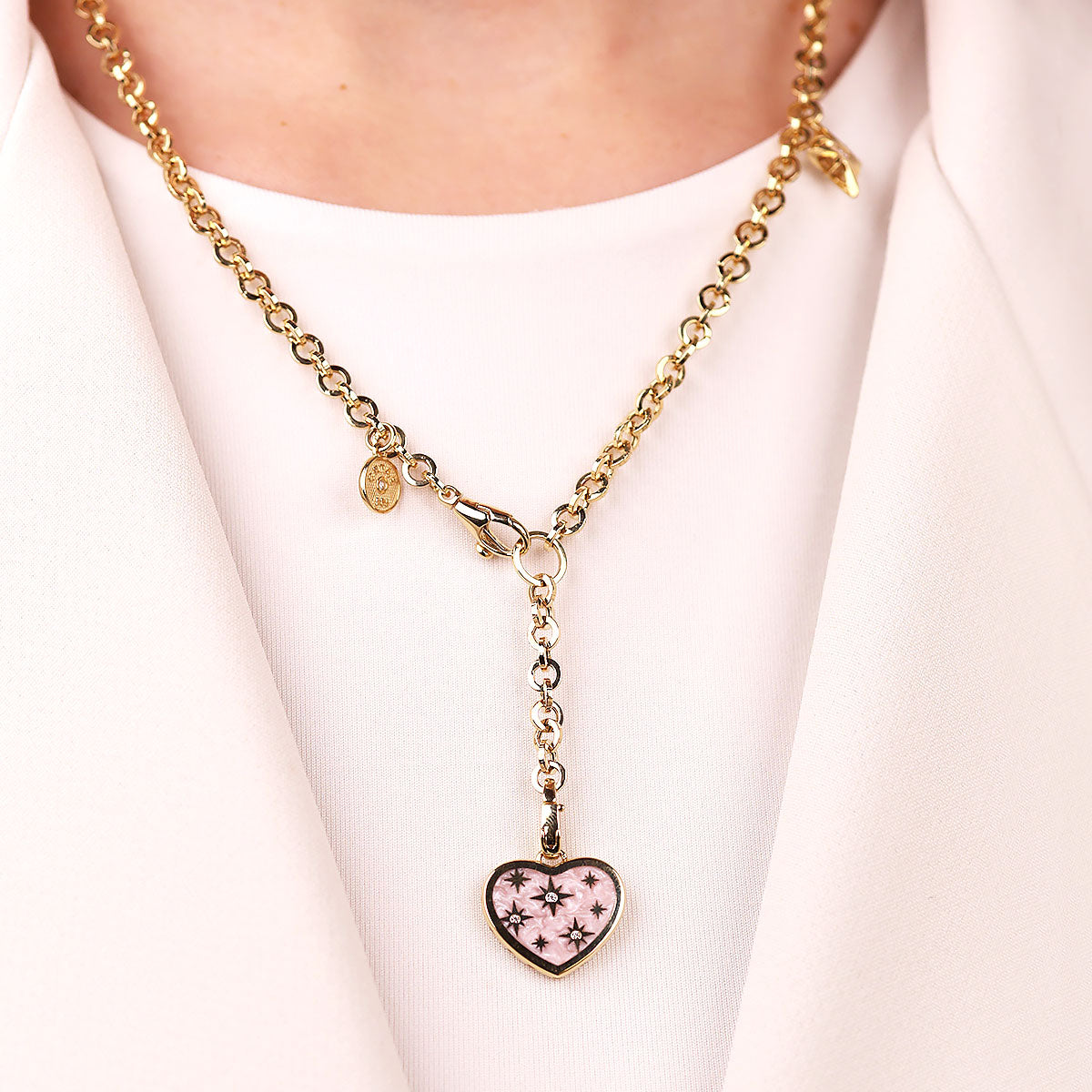 Cetaş Polaris Kalp Temalı Mine Süslemeli 14 Ayar Altın Kolye