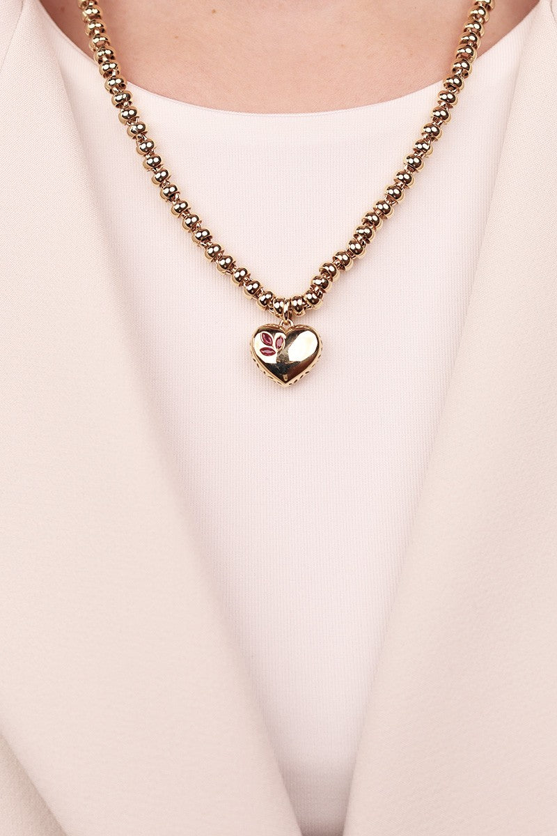 Cetaş Eterna Serisi Charm Detaylı 14 Ayar Altın Kolye