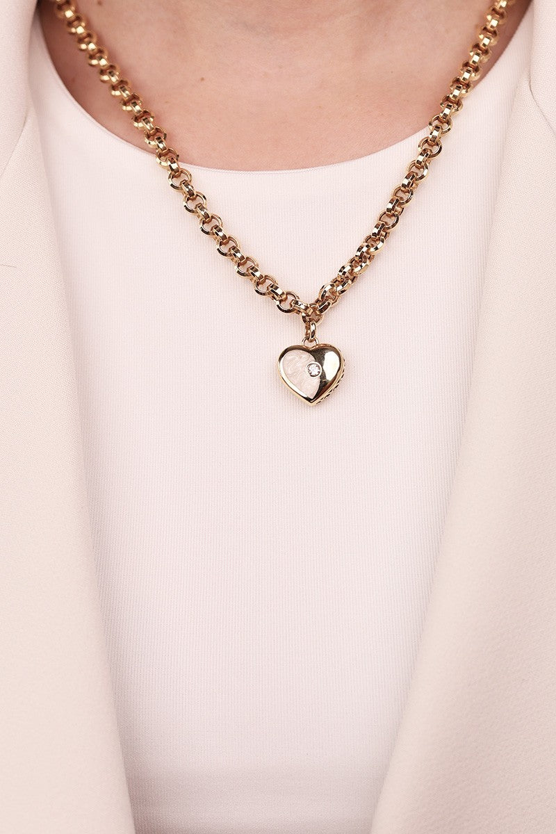 Cetaş Love Heart Serisi Tek Taş Detaylı 14 Ayar Altın