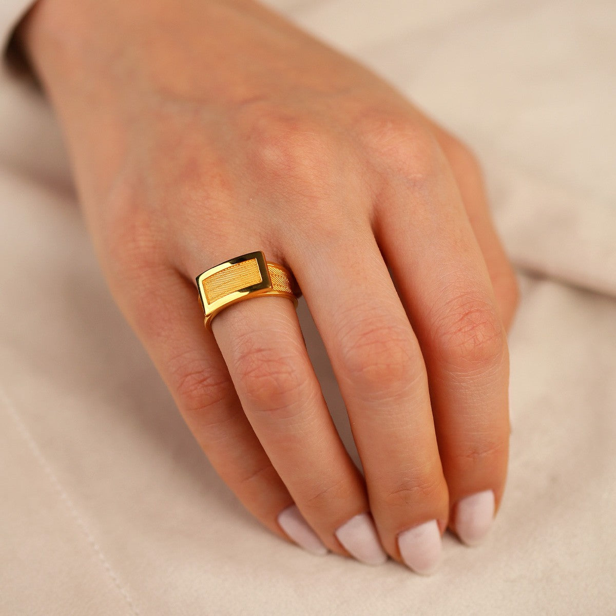 Elizi Düz Toka Trabzon Hasır 14 Ayar Altın Yüzük