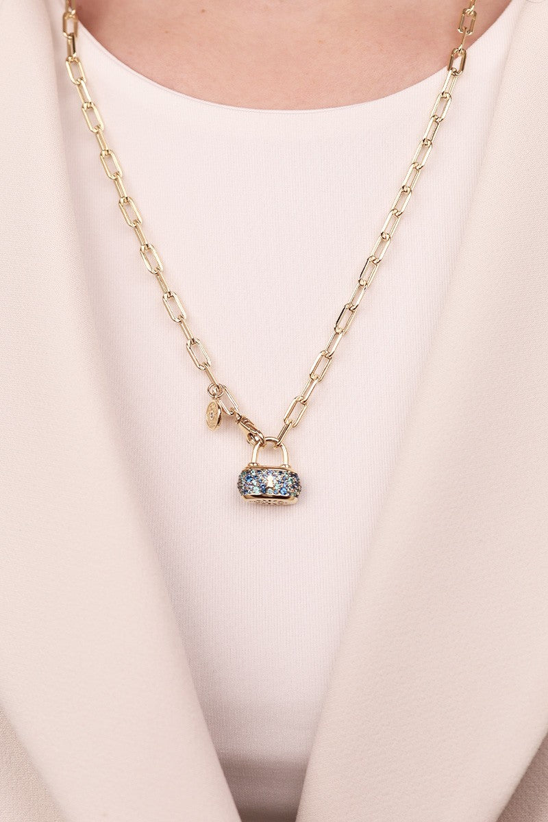 Cetaş Bir Dilek Tut Serisi Modern Taş Detaylı 14 Ayar Altın Kolye