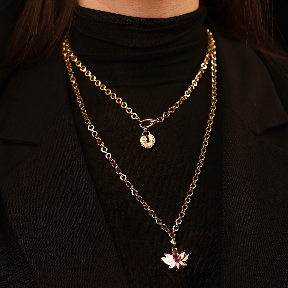 Cetaş Lotus Köstek Model 14 Ayar Altın Kolye