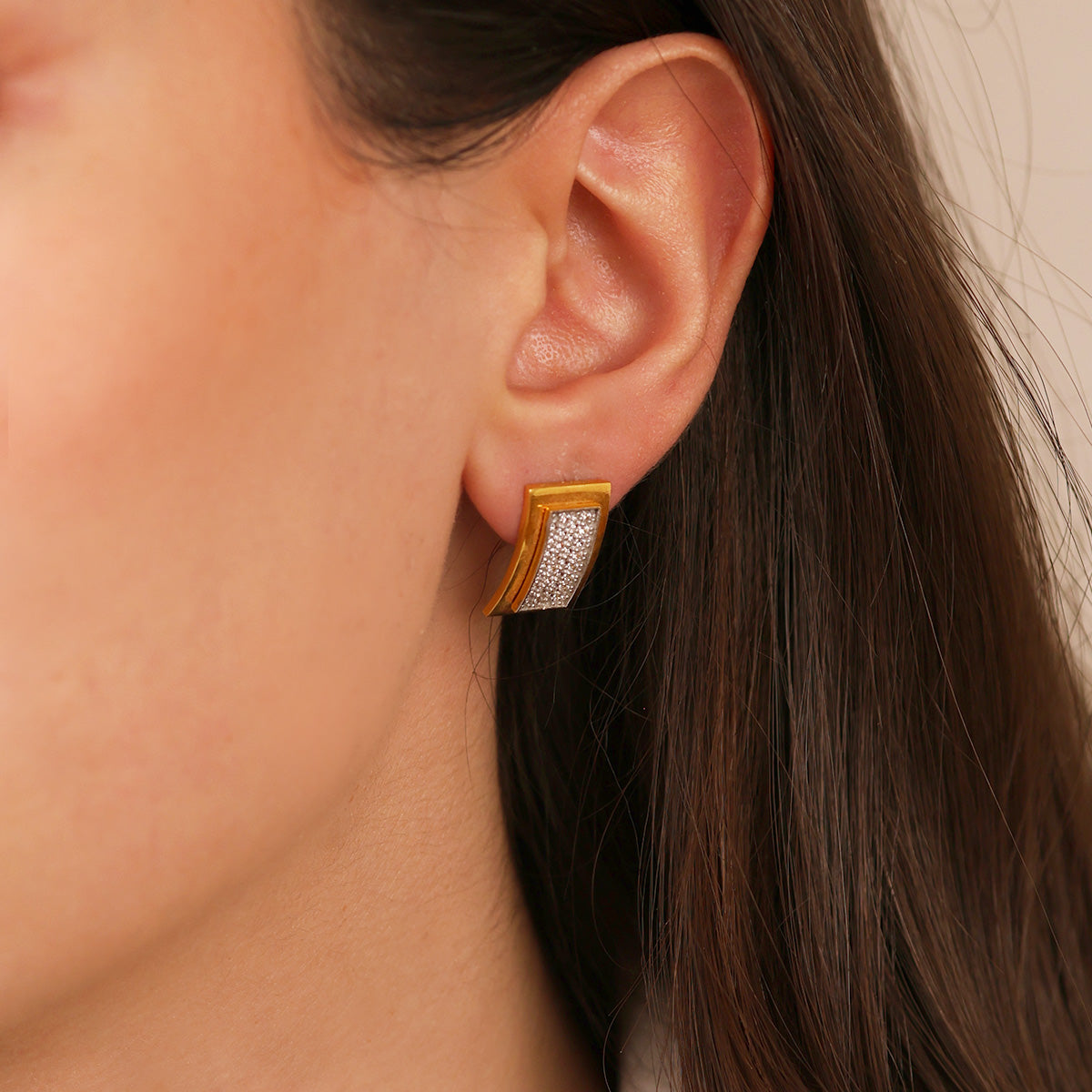 Trabzon Zarif Tasarım Hasır  14 Ayar Altın Küpe