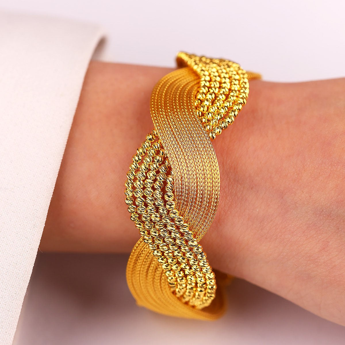 Dorikalı Burgulu Kalze 14 Ayar Altın Bileklik