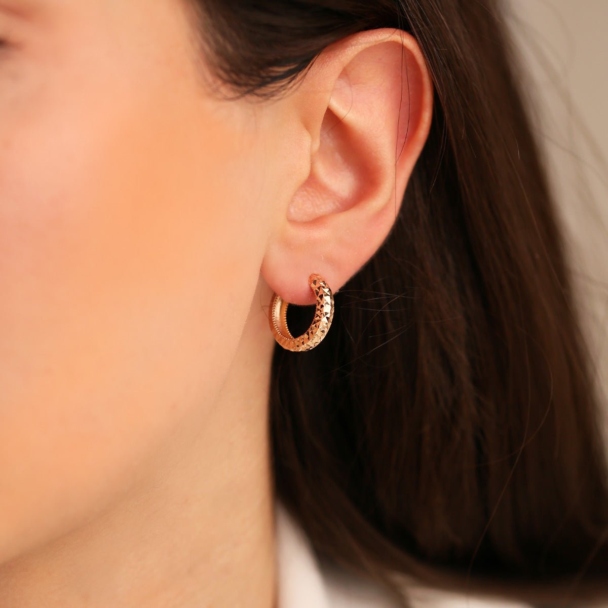 Ajda 14 Ayar Altın Halka Küpe - Nur Kuyumculuk