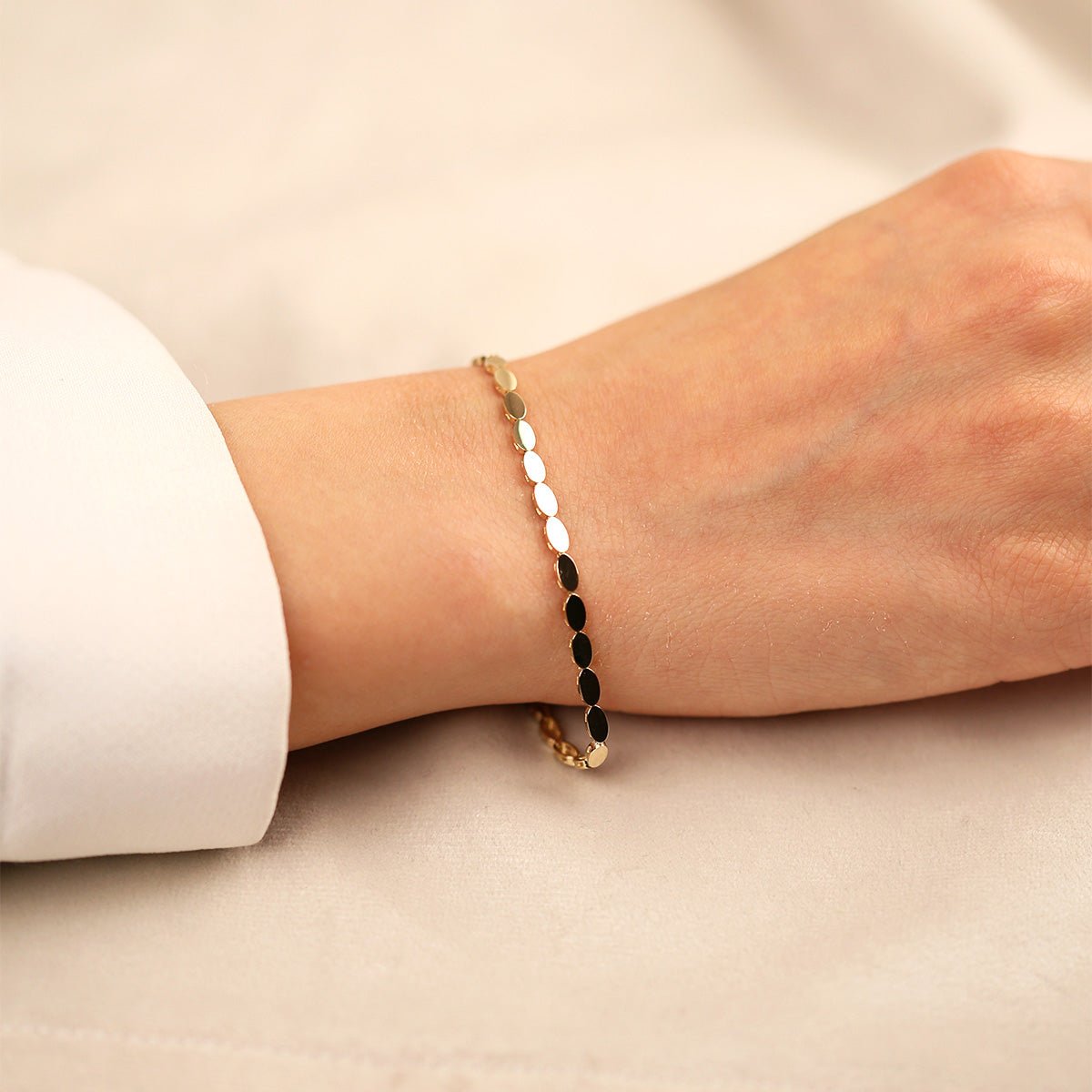 Aynalı 14 Ayar Altın Bileklik - Nur Kuyumculuk