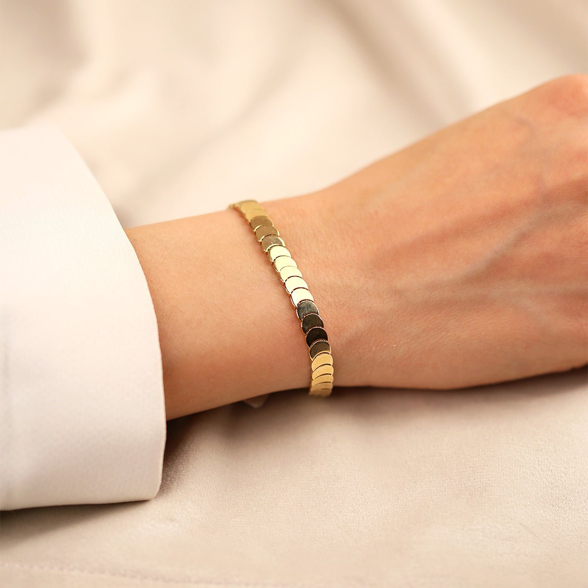 Aynalı 14 Ayar Altın Bileklik - Nur Kuyumculuk