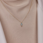 Balık Figürlü Mineli Zincirli 14 Ayar Altın Kolye - Nur Kuyumculuk