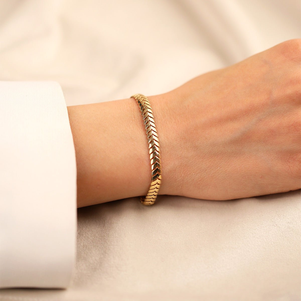 Balık Sırtı 14 Ayar Altın Bileklik - Nur Kuyumculuk