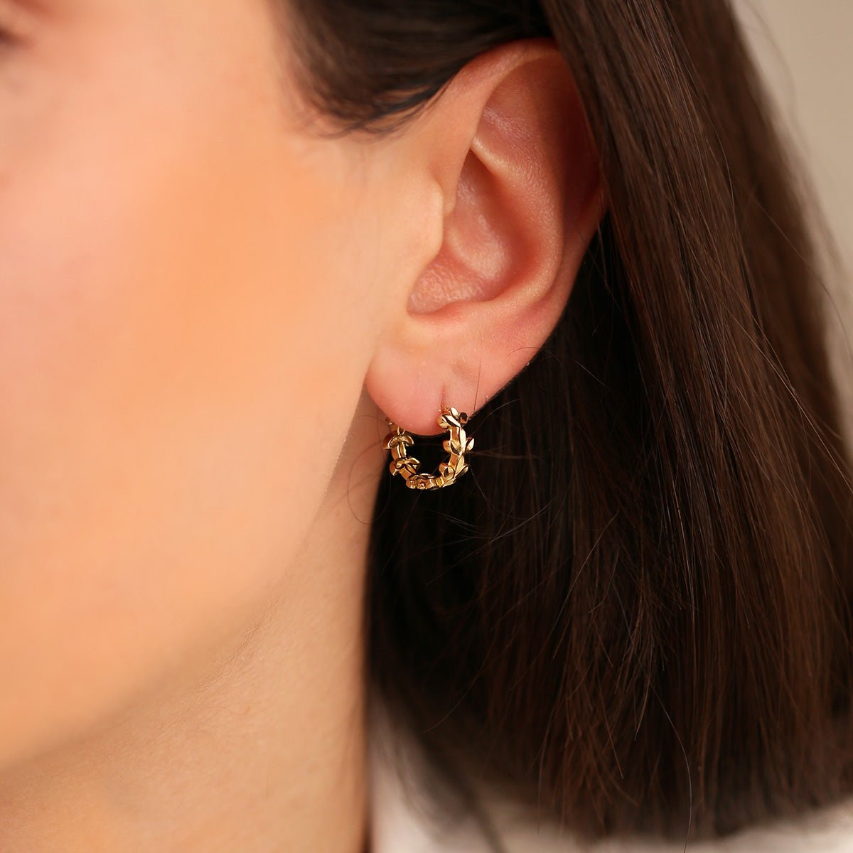 Başak 14 Ayar Altın Halka Küpe - Nur Kuyumculuk