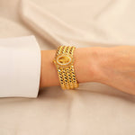 Burgu Model Tuğra Detaylı 14 Ayar Altın Kelepçe - Nur Kuyumculuk