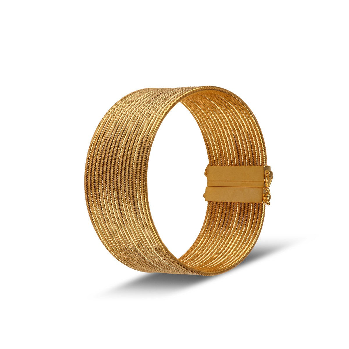 Çok Sıralı 14 Ayar Altın Hasır Bileklik