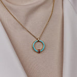 Cetaş 14 Ayar Turkuaz Mineli Minima 14 Ayar Altın Kolye - Nur Kuyumculuk