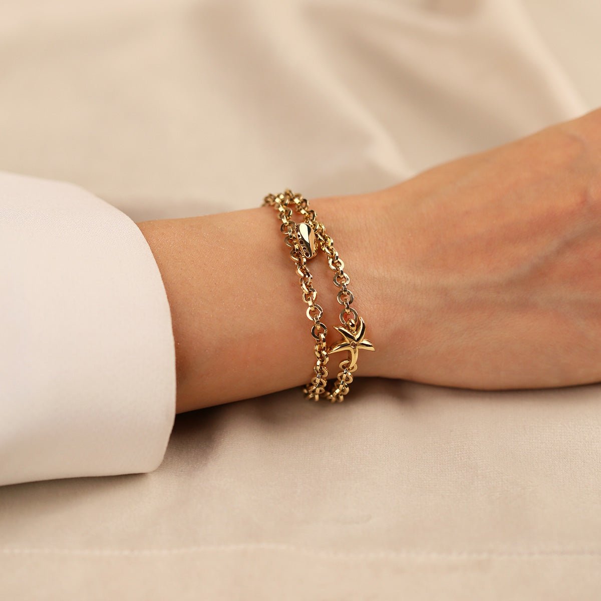 Cetaş Charmlı 14 Ayar Altın Bileklik - Nur Kuyumculuk