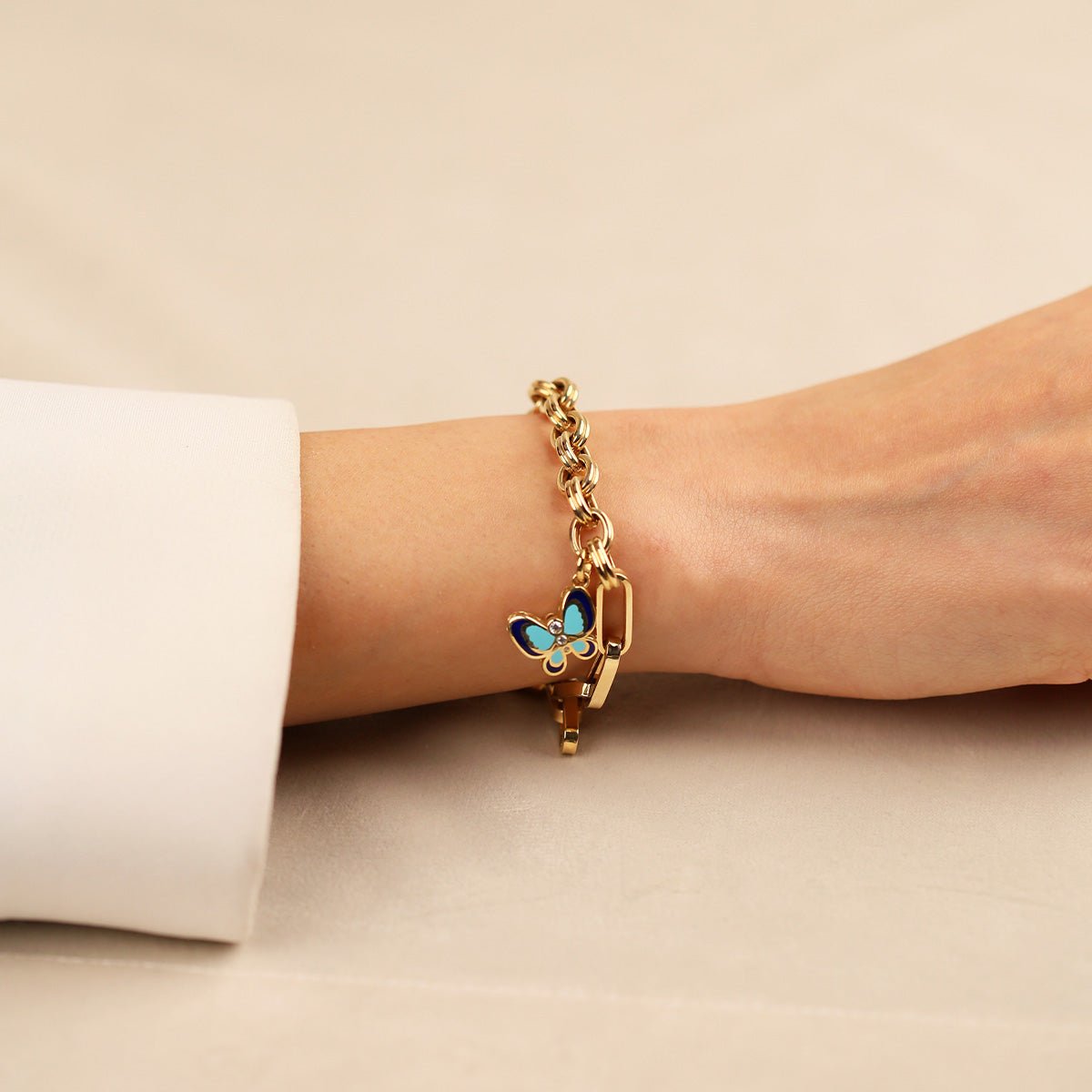 Cetaş Eterna Kelebek Detaylı 14 Ayar Altın Bileklik - Nur Kuyumculuk