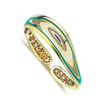 Cetaş Fortuna Mavi Mineli 14 Ayar Altın Kelepçe - Nur Kuyumculuk