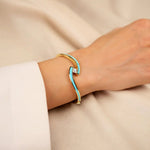 Cetaş Mavi Mineli 14 Ayar Altın Kelepçe - Nur Kuyumculuk