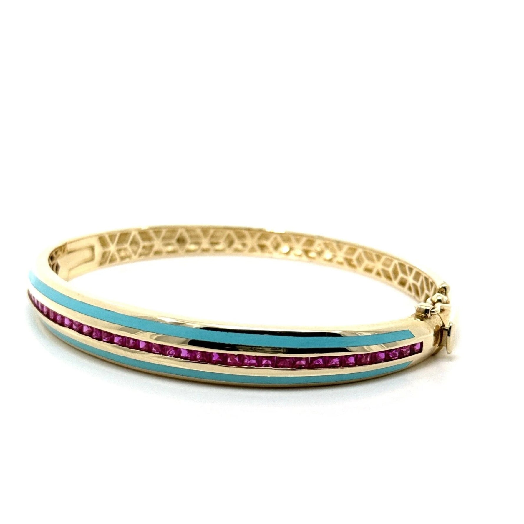 Cetaş Mavi Mineli 14 Ayar Altın Kelepçe - Nur Kuyumculuk