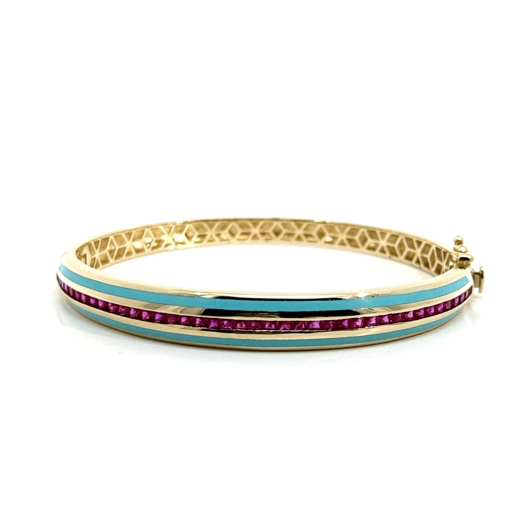 Cetaş Mavi Mineli 14 Ayar Altın Kelepçe - Nur Kuyumculuk