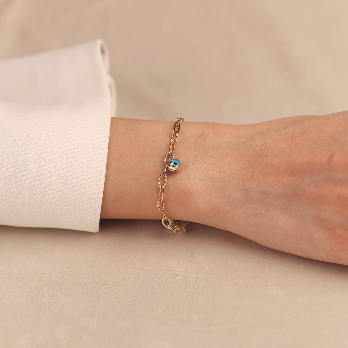 Cetaş Nazar Boncuğu Detayı 14 Ayar Altın Bileklik - Nur Kuyumculuk