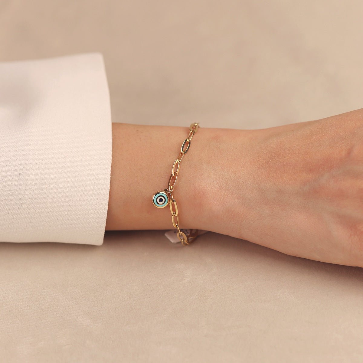 Cetaş Nazar Boncuğu Detaylı 14 Ayar Altın Bileklik - Nur Kuyumculuk