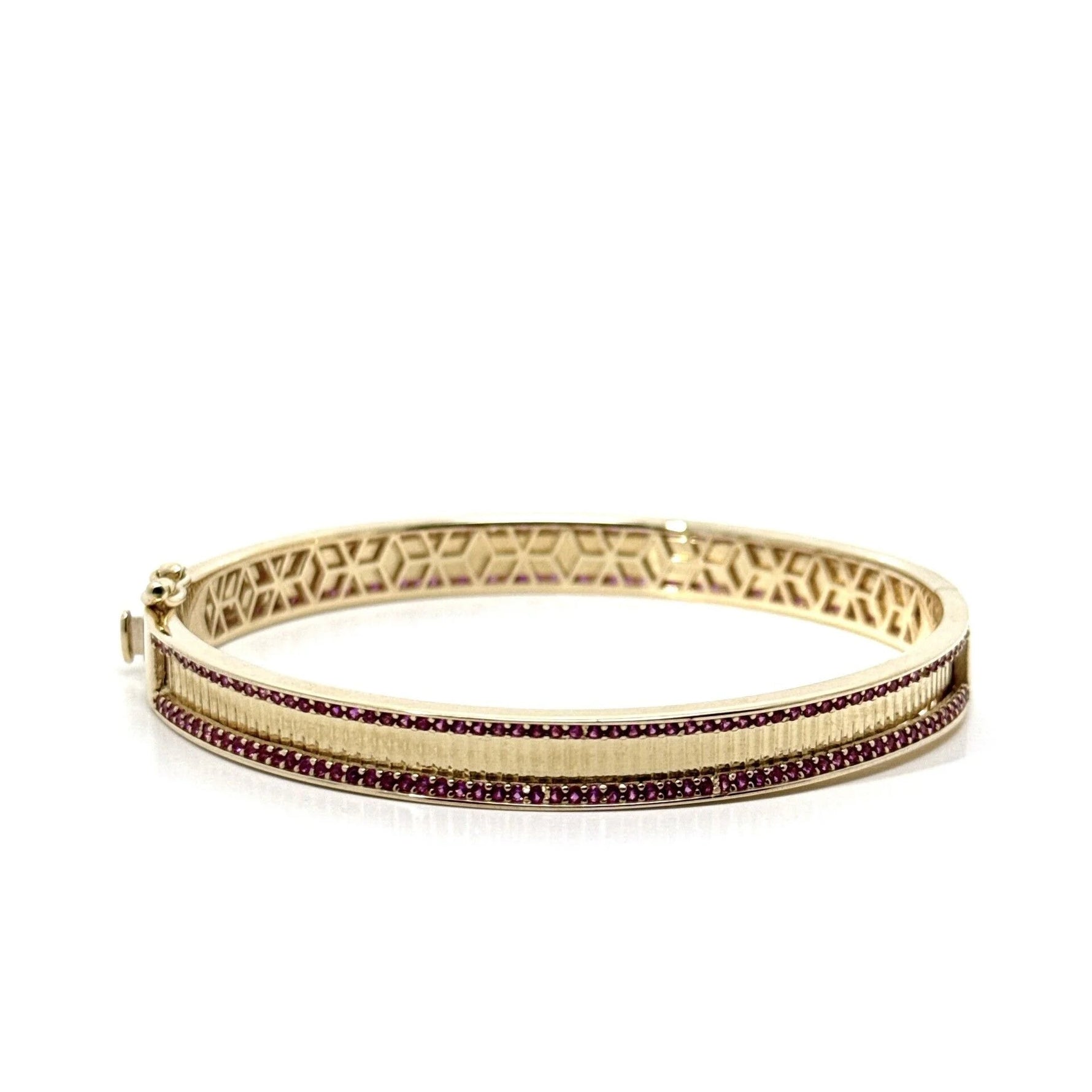 Cetaş Pembe Taşlı 14 Ayar Altın Kelepçe - Nur Kuyumculuk