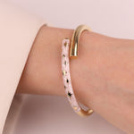 Cetaş Polaris Serisi Pembe Mineli 14 Ayar Altın Kelepçe - Nur Kuyumculuk