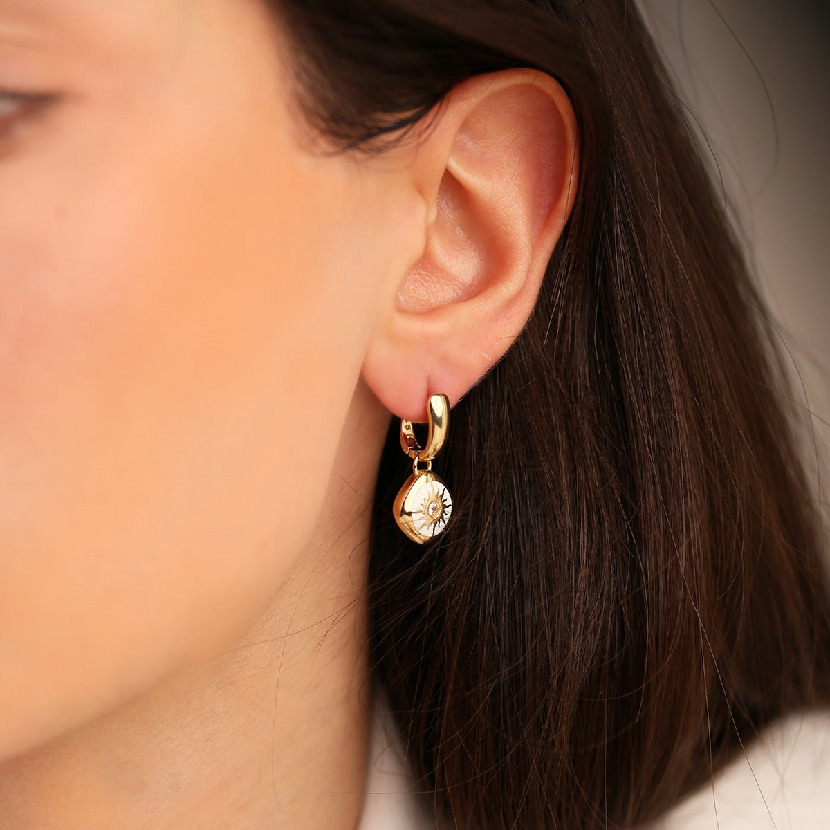 Cetaş Sole 14 Ayar Altın Küpe - Nur Kuyumculuk