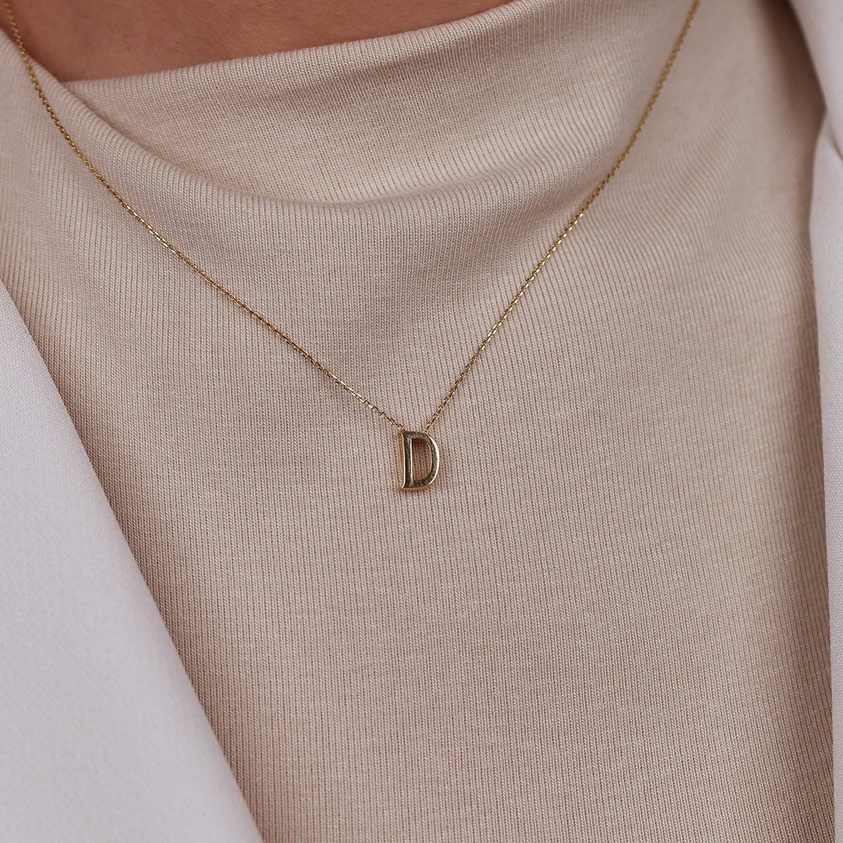 D Harfi 14 Ayar Altın Kolye - Nur Kuyumculuk