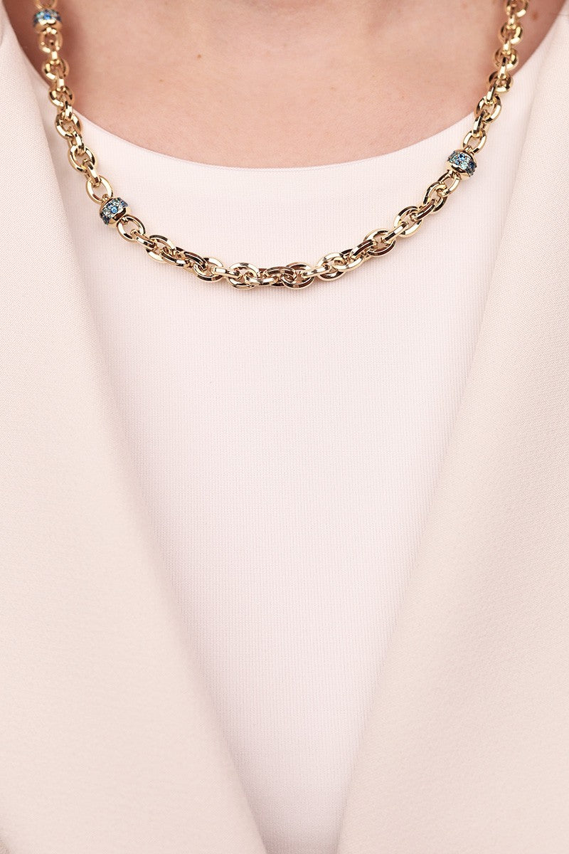 Cetaş Eterna Serisi Modern Taş Detaylı 14 Ayar Altın Kolye