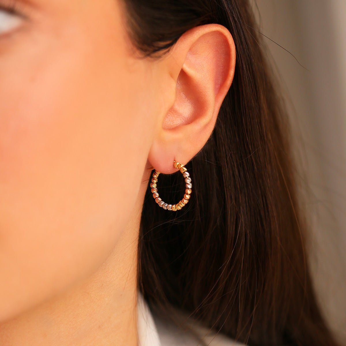 Dorikalı 14 Ayar Altın Halka Küpe - Nur Kuyumculuk