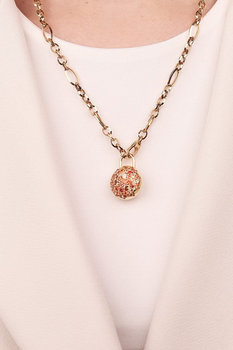 Cetaş Bir Dilek Tut Serisi Renkli Taşlı 14 Ayar Altın Top Kolye