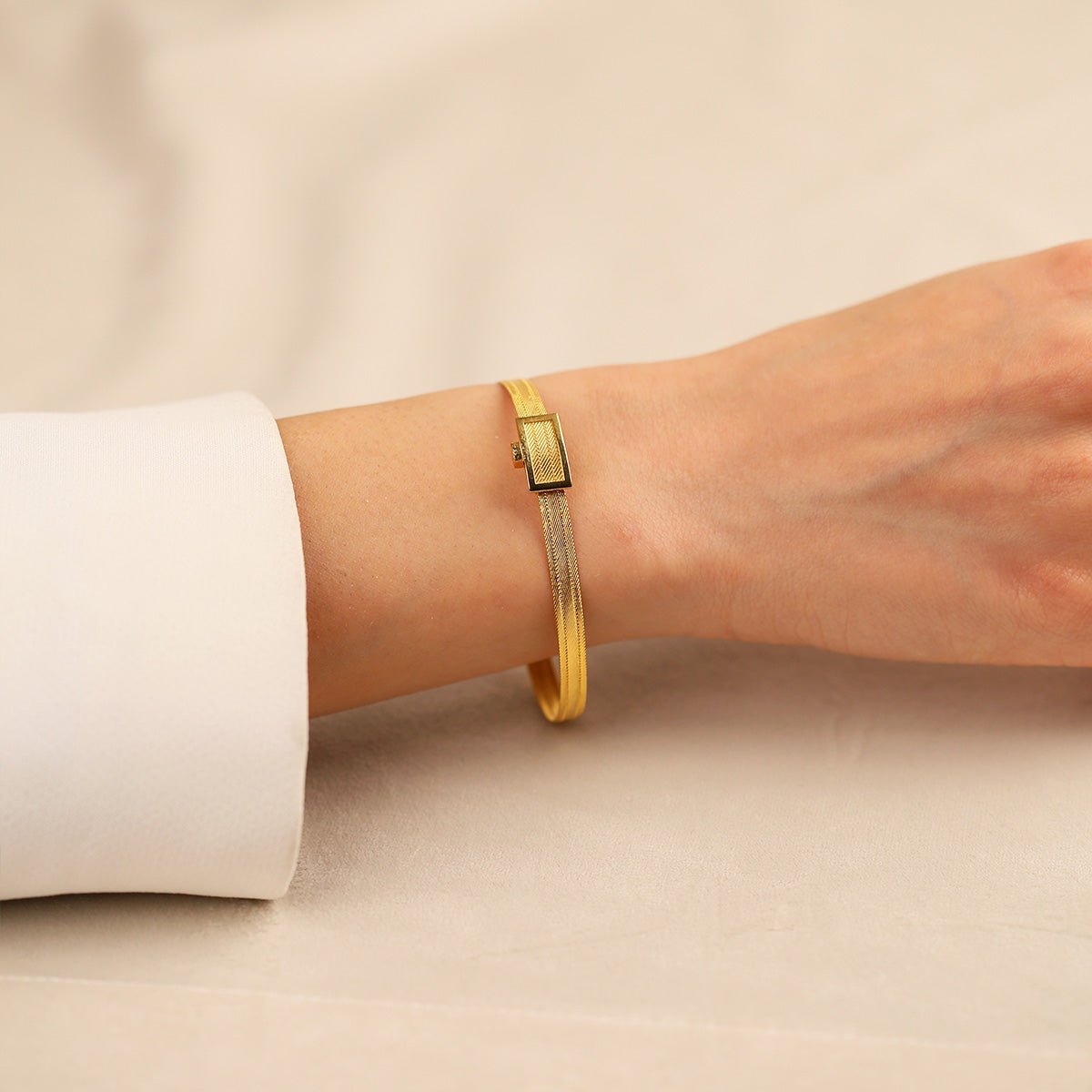 Elizi 3 Sıra Düz Toka 14 Ayar Altın - Nur Kuyumculuk