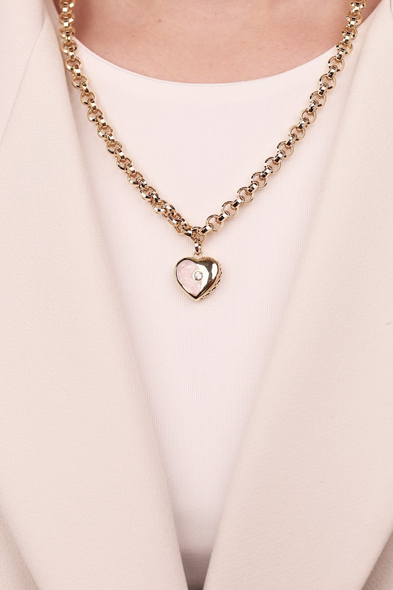 Cetaş Love Heart Serisi Tek Taş Detaylı 14 Ayar Altın