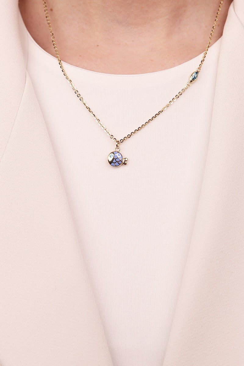 Cetaş Eterna Serisi Balık Temalı 14 Ayar Altın Kolye