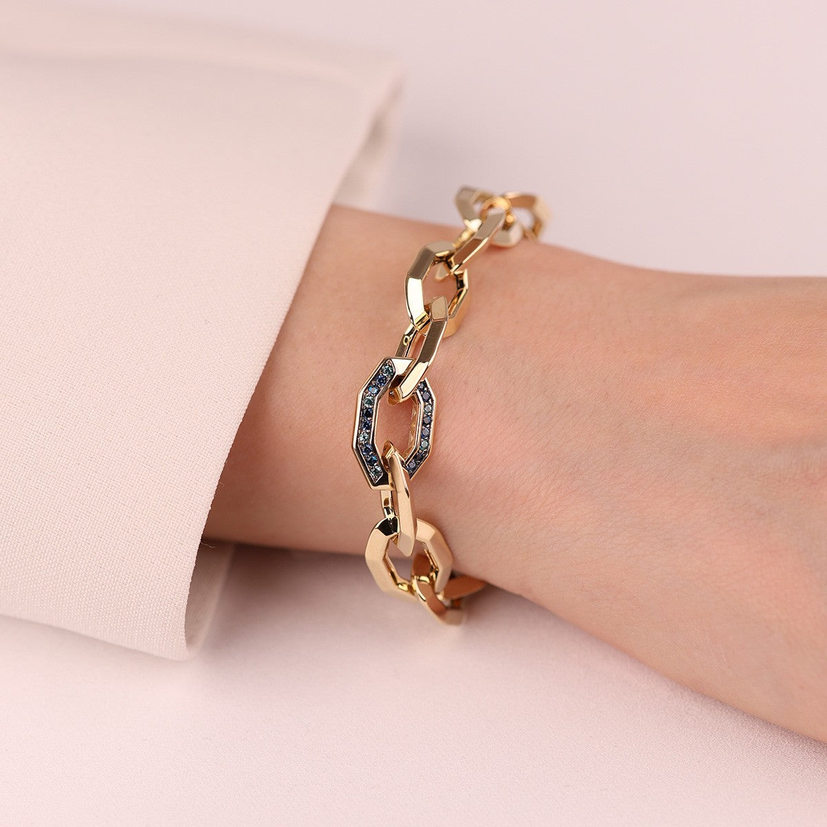 Cetaş Eterna Serisi Renkli Taş Temalı 14 Ayar Altın Bileklik