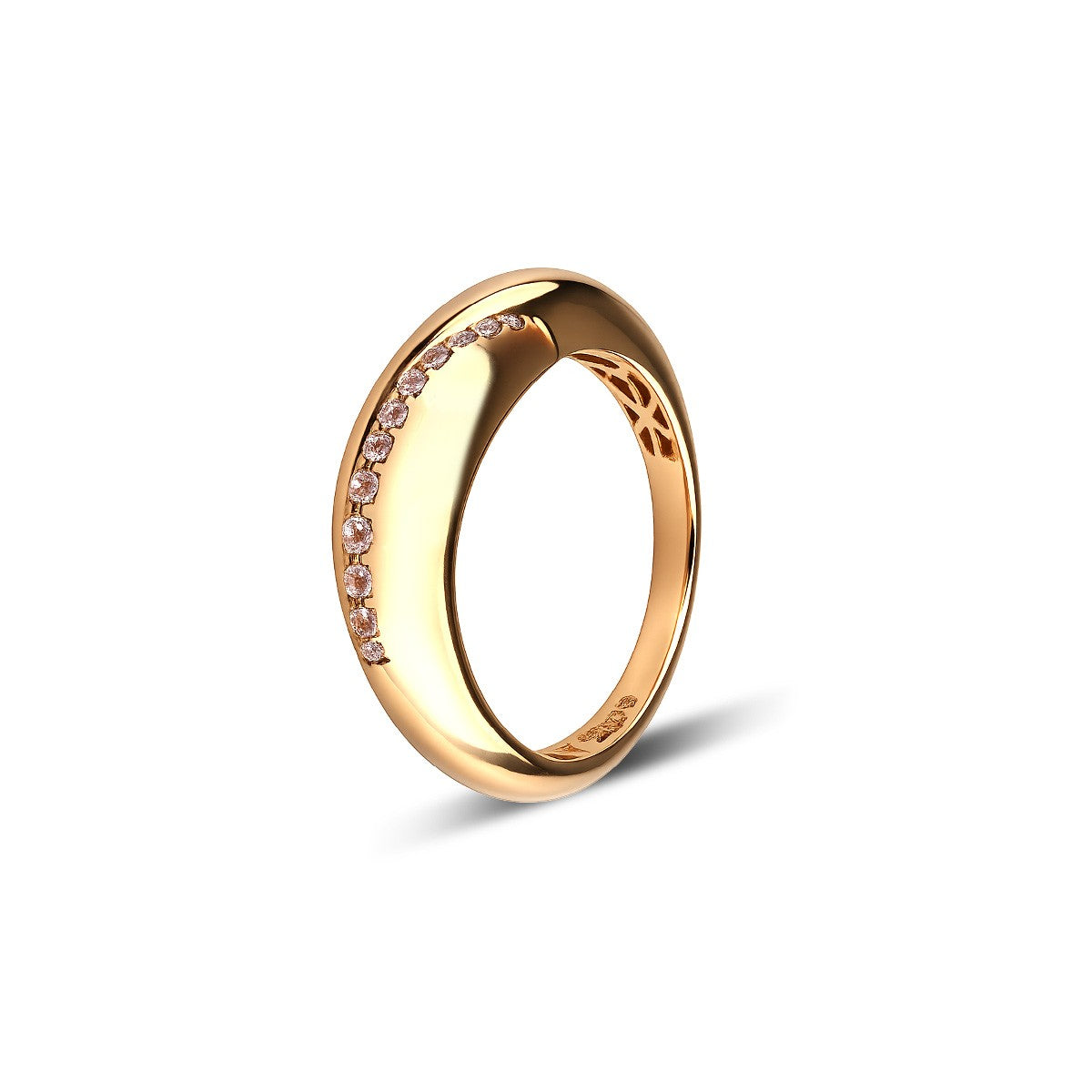 Cetaş Eterna Serisi Taş Detaylı 14 Ayar Altın Yüzük