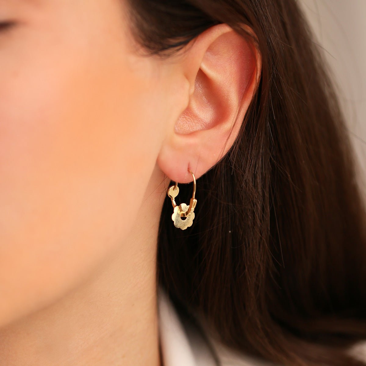 Göçmen Küpesi 14 Ayar Altın Halka Küpe - Nur Kuyumculuk