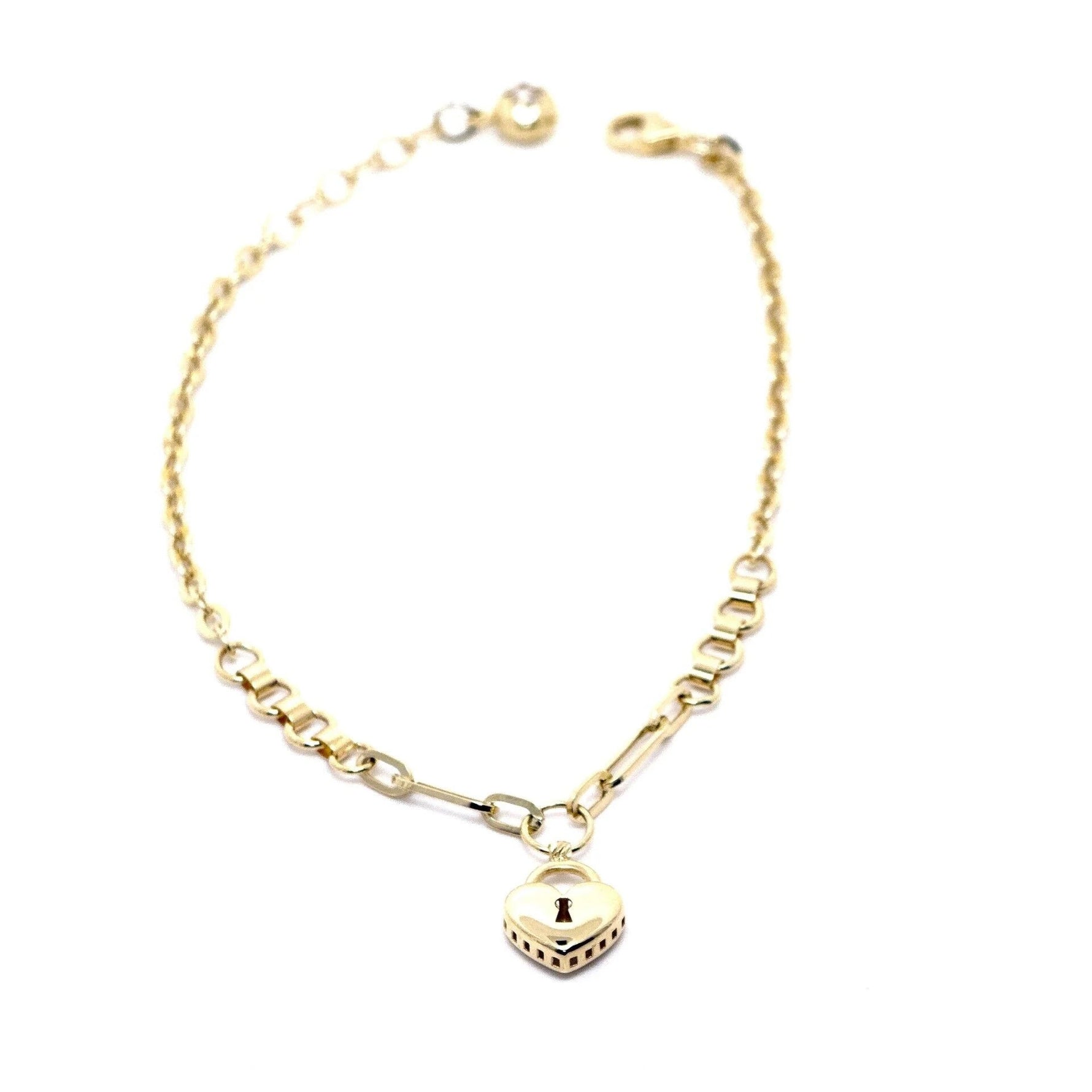 Kalp Kilidi 14 Ayar Altın Bileklik - Nur Kuyumculuk