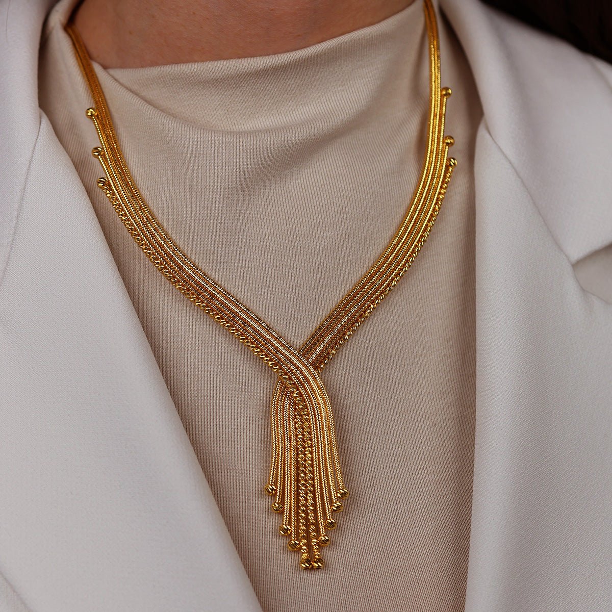 Kalze 14 Ayar Altın Set Kolye - Nur Kuyumculuk