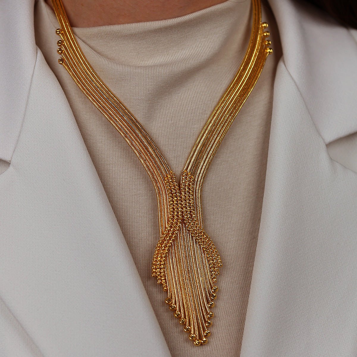 Kalze 14 Ayar Altın Set Kolye - Nur Kuyumculuk